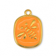 Colgantes metálicos DQ abeja Naranja-Dorado (sin níquel)