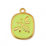 Colgantes metálicos DQ abeja Amarillo limón-Dorado (sin níquel)