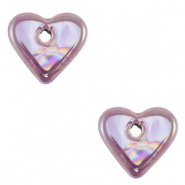 Abalorios de cerámica griega DQ corazón Morado