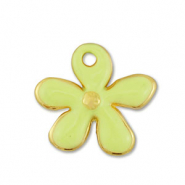Colgantes metálicos DQ flor Dorado-amarillo lima (sin níquel)