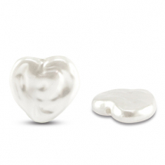 Imitación de perlas de agua dulce corazón Blanco