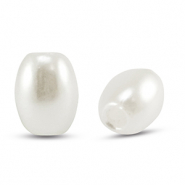 Imitación de perlas de agua dulce grano de arroz Blanco