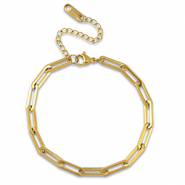 Pulseras Acero Inox eslab&oacute;n Dorado