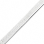 Cinta de terciopelo Blanco-brillo plateado