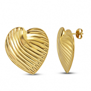 Pendientes Acero Inox corazón Dorado
