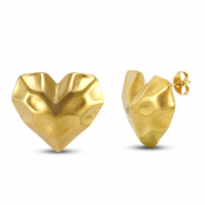 Pendientes Acero Inox corazón Dorado