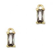 Colgantes de cristal rectángulo Multicolor-dorado