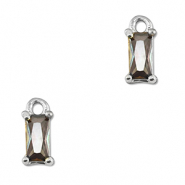 Colgantes de cristal rectángulo Multicolor-plateado