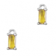 Colgantes de cristal rectángulo Amarillo-plateado