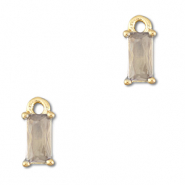 Colgantes de cristal rectángulo Gris claro-dorado