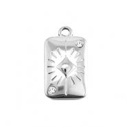 BY31&reg; Colgantes Acero Inox carta de diamante Plateado