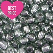 Rocalla cristal 6/0 (4mm) Gris antracita transparente
