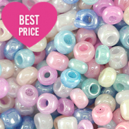Rocalla cristal 6/0 (4mm) Multicolor brillante pastel