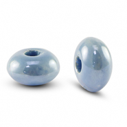Abalorios de cer&aacute;mica griega DQ rondeles Azul intenso&nbsp;