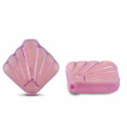 Abalorios Checos diafan 17mm Transparente rosa AB-rosa