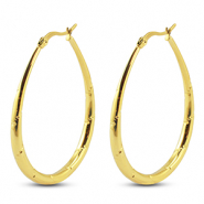 Pendientes Acero Inox criollas óvalo Dorado