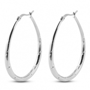 Pendientes Acero Inox criollas óvalo Plateado
