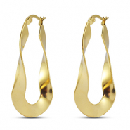 Pendientes Acero Inox óvalo twist Dorado