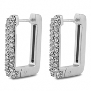 Pendientes Acero Inox criollas rectángulo Plateado