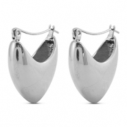 Pendientes Acero Inox criollas corazón Plateado