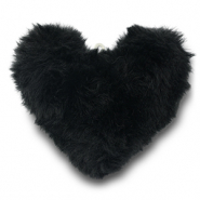 Colgantes llamativos Pompón corazón Negro