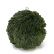 Colgantes llamativos Pompón Verde oliva oscuro