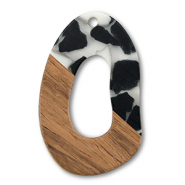 Colgantes de madera forma irregular Negro-blanco-marrón