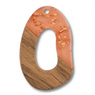 Colgantes de madera forma irregular Naranja transparente-dorado-marrón