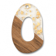 Colgantes de madera forma irregular Transparente-dorado-marrón