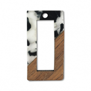 Colgantes de madera rectángulo Negro-blanco-marrón