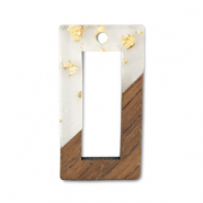 Colgantes de madera rectángulo Transparente-dorado-marrón