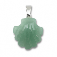 Colgantes de piedra natural cuarzo de aventurina conchas Verde jada