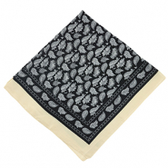 Pañuelo con hoja Beige-negro-blanco