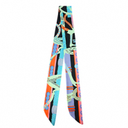 Bandana Pañuelo con estampado vibrante Multicolor-verde menta-naranja