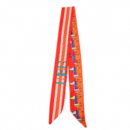 Bandana Pañuelo con caballo/líneas rectas Rojo-rosado-naranja