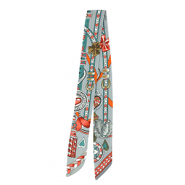 Bandana Pañuelo con corazón/cinturones de cuero Gris-verde teal-rojo claro