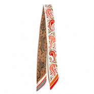 Bandana Pañuelo con flor/leopardo Blanco-marrón claro-naranja