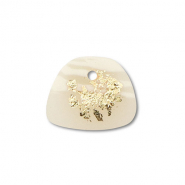 Colgantes de polímeros trapecio Blancuzco-beige-dorado