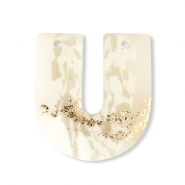Colgantes de polímeros en forma de U Blancuzco-beige-dorado