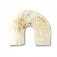 Colgantes de polímeros arco Blancuzco-beige-dorado