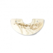 Colgantes de polímeros arco Blancuzco-beige-dorado