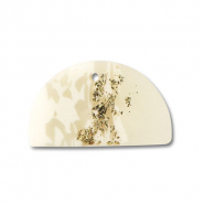 Colgantes de polímeros semi-redondo Blancuzco-beige-dorado