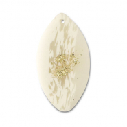 Colgantes de polímeros hoja Blancuzco-beige-dorado