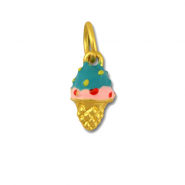 Colgantes met&aacute;licos helado Turquesa-rosa-dorado