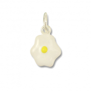Colgantes met&aacute;licos huevo Blanco-amarillo-plateado