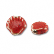 Abalorios de cer&aacute;mica concha Rojo