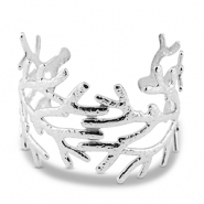 Pulseras Acero Inox bangle coral Plateado