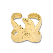 Anillos Acero Inox estrella de mar Dorado