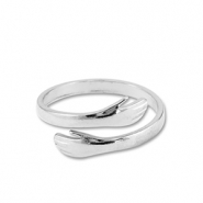 Anillos Acero Inox manos Plateado