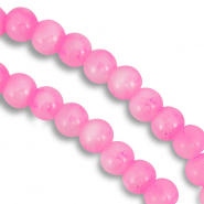 Abalorios de cristal 8 mm moteados Rosa